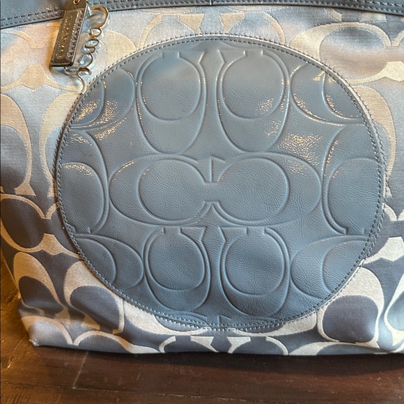 Blue and Gray Coach Laura Signature Tote Bag - Picture 3 of 12